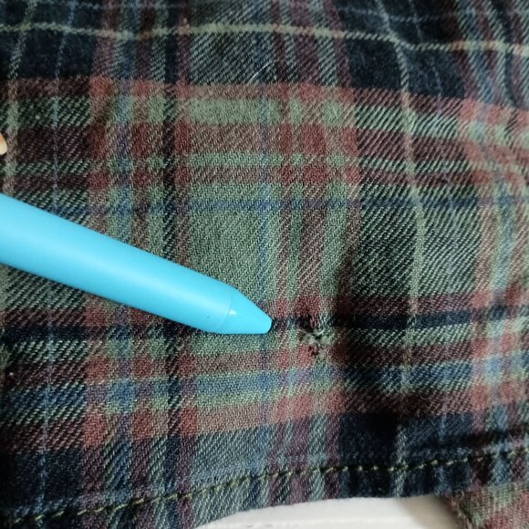 Lee Flannel Plaid Shirt Mens XL Green Grunge 90s Cabincore Workshirt Outdoor - Picture 7 of 7